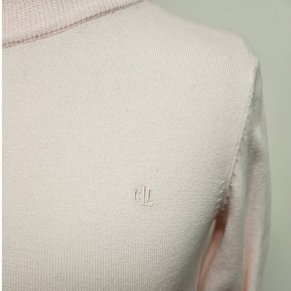 Light Pink Lauren Ralph Lauren Cotton Pullover Sweater - Picture 5 of 9